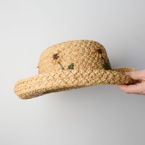 GAP Tan Straw Hat with Floral Accents - Picture 7 of 8